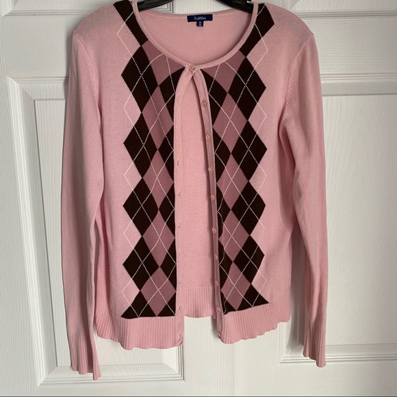 Reitmans | Sweaters | Pink Argyle Cardigan By Reitmans | Poshmark